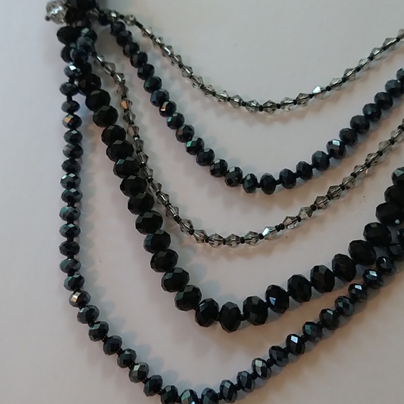 Large Beaded Chain Long Statement Necklace - Picture 4 of 9